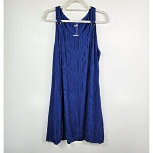 Disamer Women's Size 2XL Blue Wavy Rivet Strap Dress‎ NWT